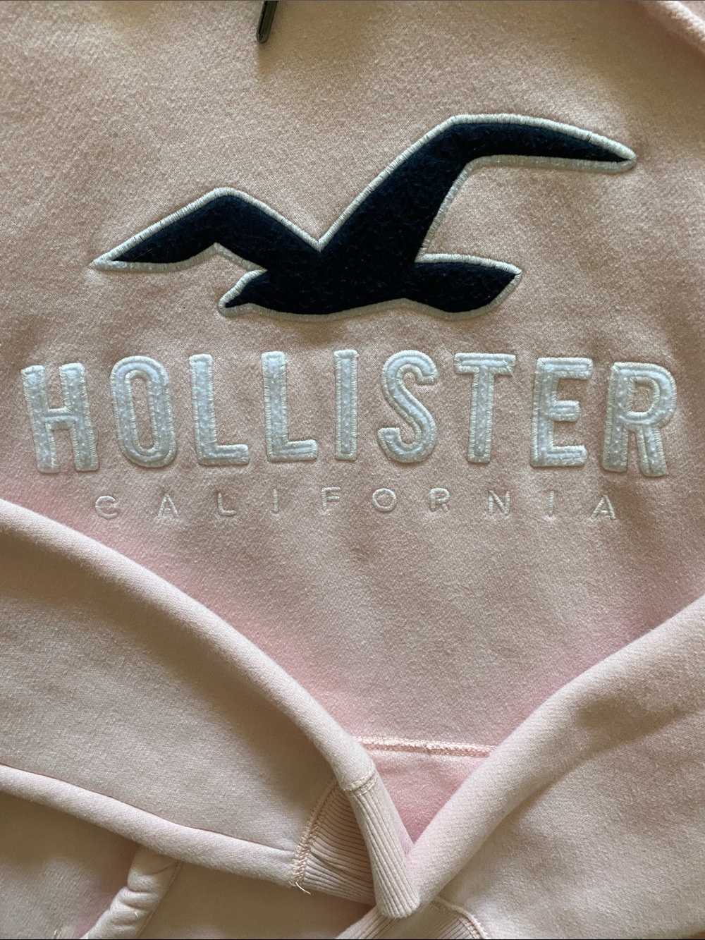 Hollister Pink Hoodie with Navy Logo - Picture 2 of 3